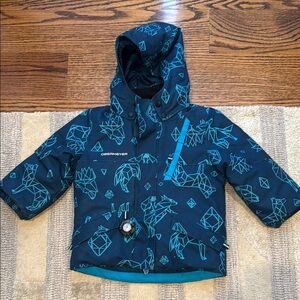 Obermeyer Blue Ski Jacket with Fun Print